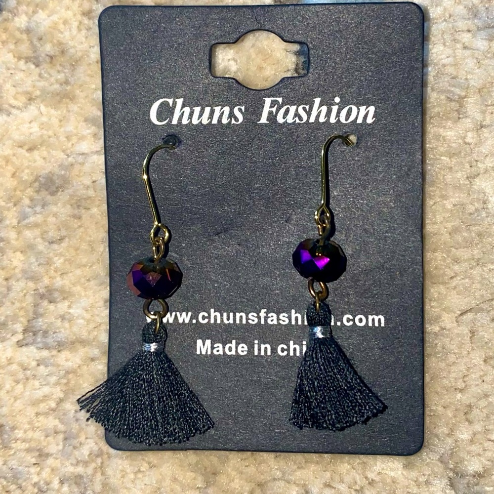 Chuns Fashion Black Tassel Earrings